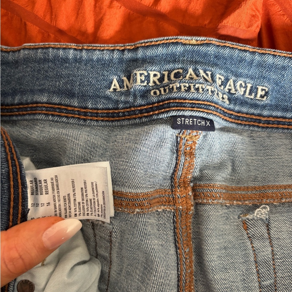 American Eagle Blue Flare Wide Leg Jeans  Stretch X